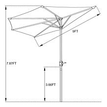 Nature Spring 9' Half-Canopy Patio Umbrella - Beige