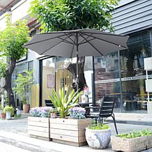 Nature Spring 9' Patio Auto Tilt Umbrella - Gray