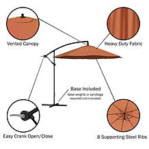 Nature Spring Cantilever Easy Crank Hanging Outdoor Shade - Orange