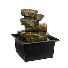 Nature Spring LED Tabletop Rock Water Fountain - Black