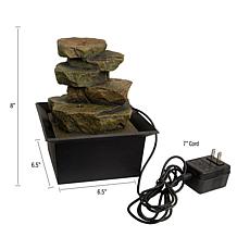Nature Spring LED Tabletop Rock Water Fountain - Black