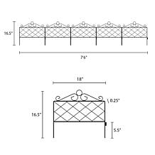 Nature Spring Metal Garden Fencing Panels for Decorative Edging 5-Pack