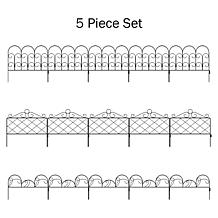 Nature Spring Metal Garden Fencing Panels for Decorative Edging 5-Pack