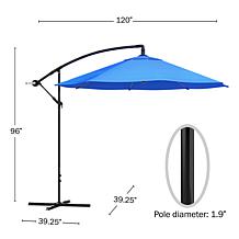 Nature Spring Offset Swivel Patio Umbrella - Blue