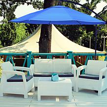 Nature Spring Offset Swivel Patio Umbrella - Blue
