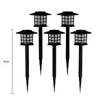 Nature Spring Solar Pathway Water Resistant 15" Coach Lights 6-pack