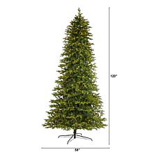 Nearly Natural 10’ Belgium Fir Christmas Tree w/ 1050 Clear LED Lights