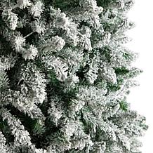 Nearly Natural 10’ Slim Flocked Montreal Fir  Christmas Tree