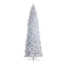 Nearly Natural 10’ Slim White  Christmas Tree with 800 Lights