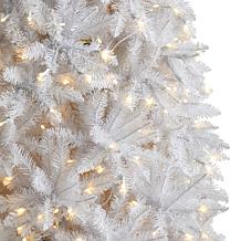 Nearly Natural 12’ Slim White  Christmas Tree with 1100 Lights