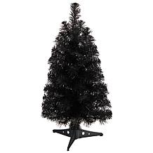 Nearly Natural 2’ Black  Christmas Tree with 35 LED Lights
