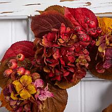 Nearly Natural 24" Fall Hydrangea Wreath