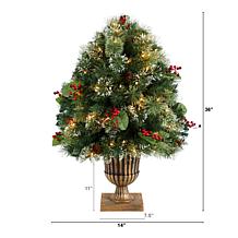 Nearly Natural 3 Ft. Holiday Pre-Lit Christmas Plant with 100 LED