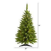Nearly Natural 3 Ft. Providence Pine Christmas Tree with 50 Lights