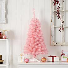 Nearly Natural 3' Pink Artificial Christmas Tree with 50 LED Lights