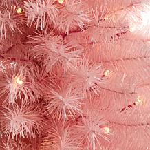 Nearly Natural 3' Pink Artificial Christmas Tree with 50 LED Lights