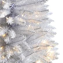 Nearly Natural 3’ Slim White  Christmas Tree with 50 Lights