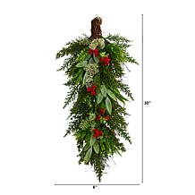 Nearly Natural 30” Cedar and Berry Artificial Christmas Swag