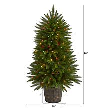 Nearly Natural 5' Fir Artificial Christmas Tree with 200 Color Lights