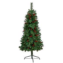 Nearly Natural 5’ Flat Back Mountain Pine  Christmas Tree