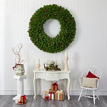 Nearly Natural 5 Ft. Giant Christmas Wreath with 280 Warm White Lights