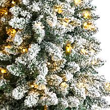 Nearly Natural 5’ Slim Flocked Montreal Fir  Christmas Tree
