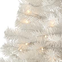 Nearly Natural 5' White Christmas Tree with 150 Clear LED Lights