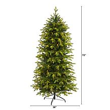 Nearly Natural 6' Belgium Fir Artificial Christmas Tree with 300 LEDs