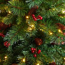 Nearly Natural 6’ Flat Back Mountain Pine  Christmas Tree