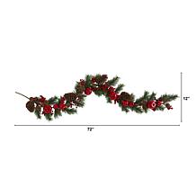 Nearly Natural 6 Ft. Apple, Berries and Pinecone Artificial Garland