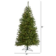 Nearly Natural 6 Ft. Christmas Tree with 300 Warm Clear Lights