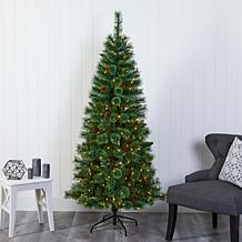 Nearly Natural 6 Ft. Mountain Pine Christmas Tree with 300 Lights