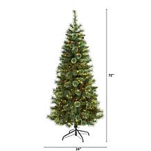 Nearly Natural 6 Ft. Mountain Pine Christmas Tree with 300 Lights
