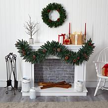 Nearly Natural 6' Snow Dusted Artificial Christmas Garland with Lights