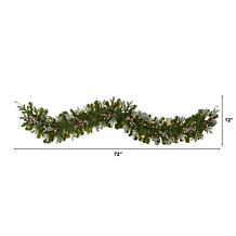 Nearly Natural 6' Snow Tipped Artificial Christmas Garland w/ 50 LED