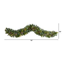Nearly Natural 6’ Snow Tipped Christmas Garland with 35 Lights