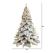 Nearly Natural 7’ Flocked Austria Fir  Christmas Tree