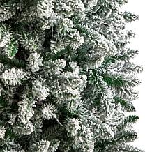 Nearly Natural 7’ Slim Flocked Montreal Fir  Christmas Tree