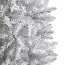 Nearly Natural 8’ Slim White  Christmas Tree with 400 Lights