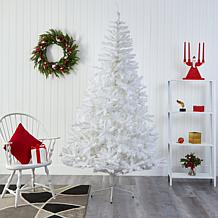 Nearly Natural 8' White Christmas Tree with 1500 Bendable Branches