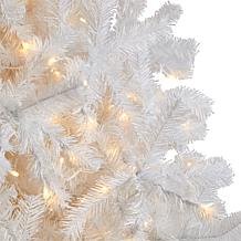 Nearly Natural 9 Ft. White Christmas Tree with 650 LED Lights