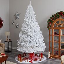 Nearly Natural 9 Ft. White Christmas Tree with 650 LED Lights