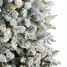 Nearly Natural 9’ Slim Flocked Montreal Fir  Christmas Tree