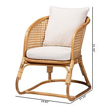 Niko Natural Rattan Arm Chair with Cushions
