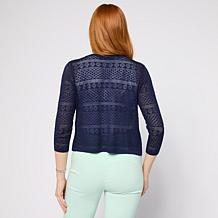 Nina Leonard 3/4 Sleeve Sweater Knit Bolero Top