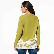 Nina Leonard 3D Yarn Boxy Pullover Sweater