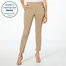 Nina Leonard Coconut Button Narrow Leg Pant
