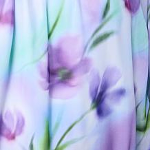 Nina Leonard Crushed Printed Chiffon Tiered Hem Top