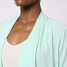 Nina Leonard Draped Front Cardigan