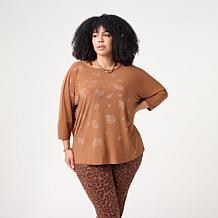 Nina Leonard Drop Shoulder Dolman Tunic